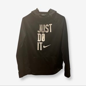 NIKE BIG KIDS DRI-FIT PULLOVER HOODIE XL BLK & WHITE
